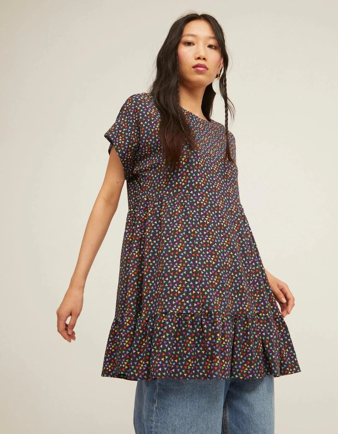 Vestido Camisero Volantes - ECRU