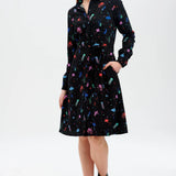 Vestido camisero Zadie - Negro, Deep Sea - ECRU