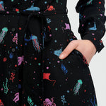 Vestido camisero Zadie - Negro, Deep Sea - ECRU