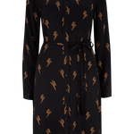 Vestido Camisero Zadie Negro, Rayo Polka - ECRU