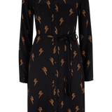 Vestido Camisero Zadie Negro, Rayo Polka - ECRU