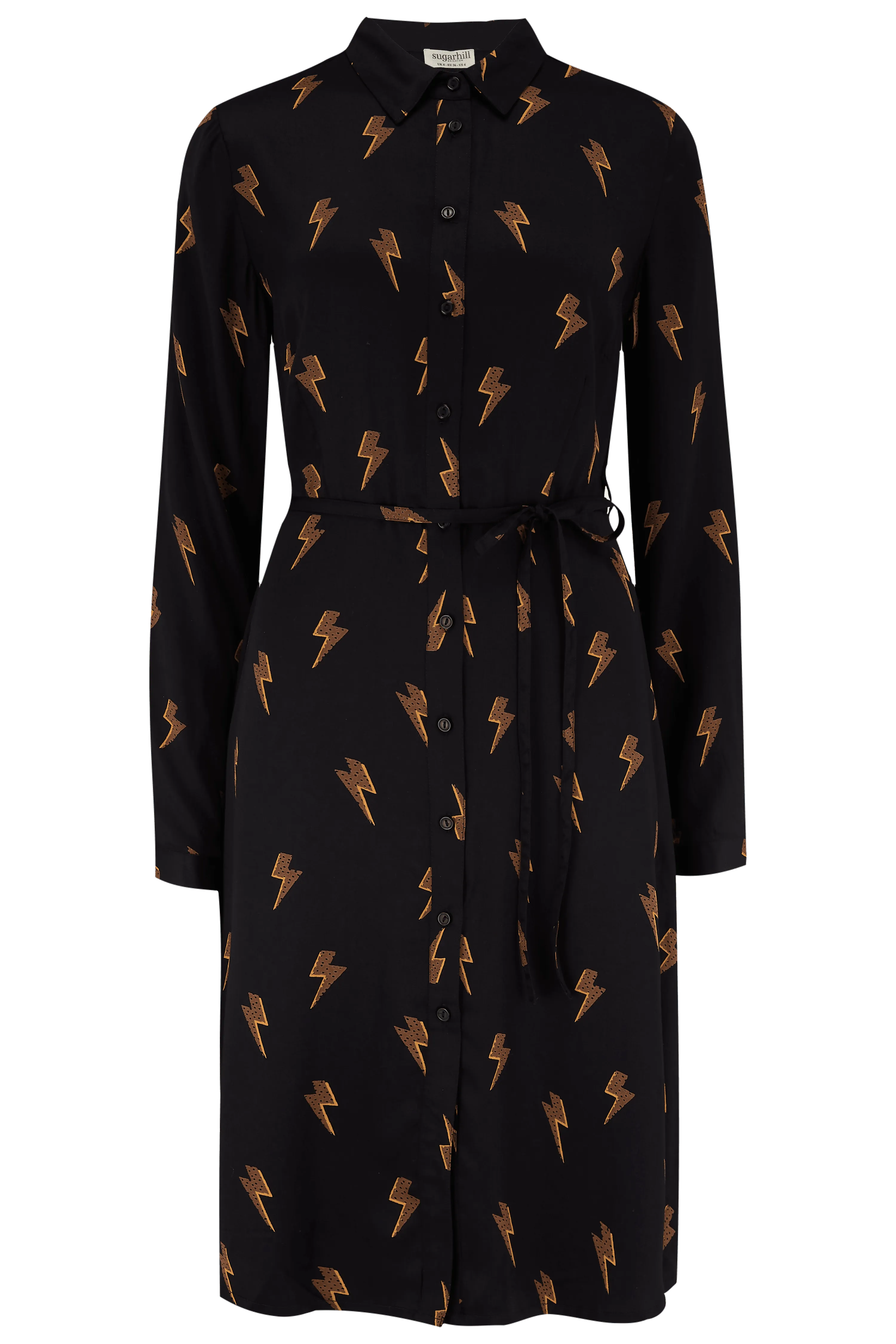 Vestido Camisero Zadie Negro, Rayo Polka - ECRU