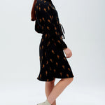 Vestido Camisero Zadie Negro, Rayo Polka - ECRU