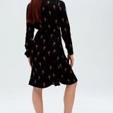 Vestido Camisero Zadie Negro, Rayo Polka - ECRU