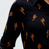 Vestido Camisero Zadie Negro, Rayo Polka - ECRU