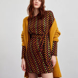 Vestido Cinturón Flores Coral - ECRU