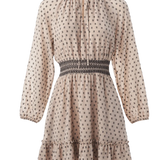 Vestido con elástico en la cintura - ECRU