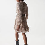 Vestido con elástico en la cintura - ECRU