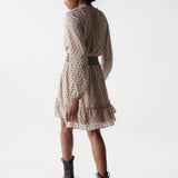 Vestido con elástico en la cintura - ECRU