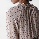 Vestido con elástico en la cintura - ECRU