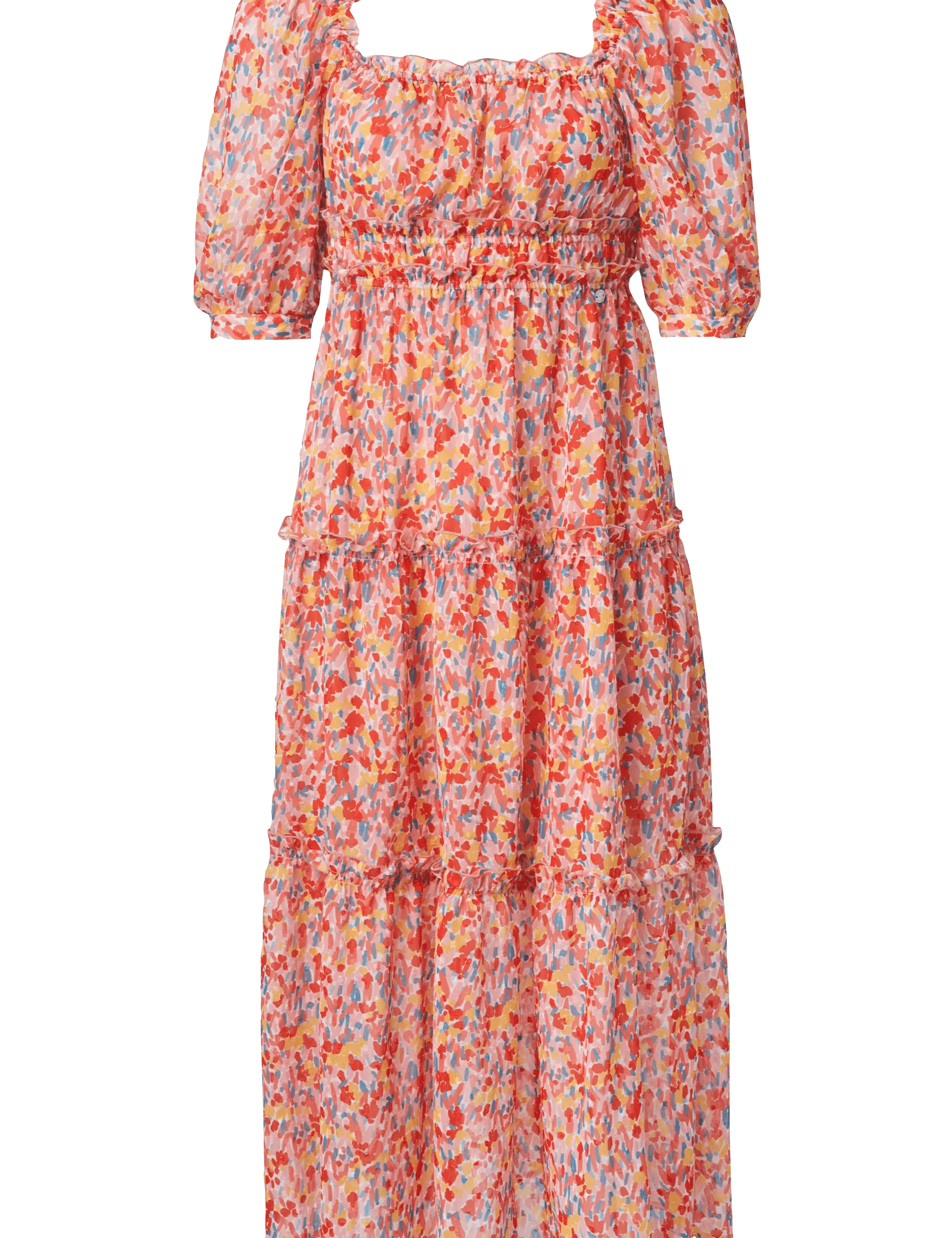 Vestido con microprint - ECRU