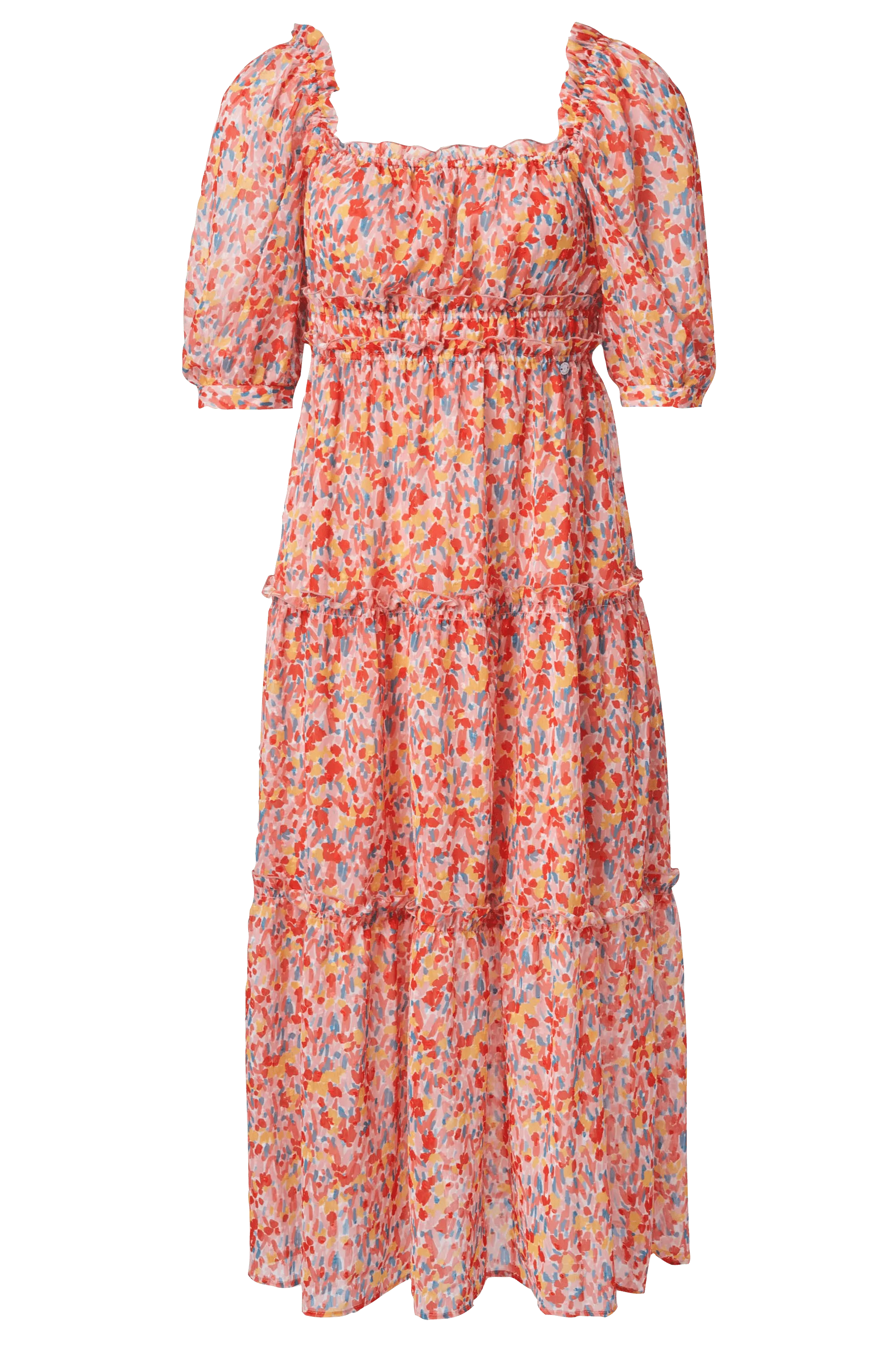 Vestido con microprint - ECRU