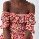 Vestido con microprint - ECRU