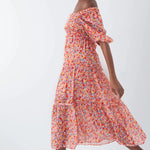 Vestido con microprint - ECRU