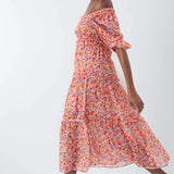 Vestido con microprint - ECRU