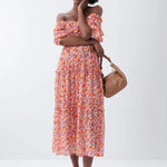 Vestido con microprint - ECRU