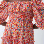 Vestido con microprint - ECRU