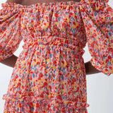 Vestido con microprint - ECRU