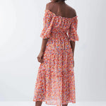 Vestido con microprint - ECRU