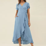 VESTIDO CON VOLANTES - ECRU