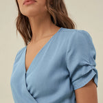 VESTIDO CON VOLANTES - ECRU