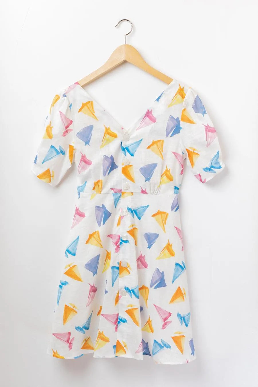 Vestido corto barcos - ECRU