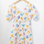 Vestido corto barcos - ECRU