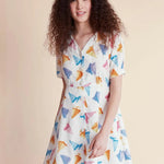 Vestido corto barcos - ECRU