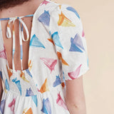 Vestido corto barcos - ECRU