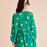 Vestido corto botones - ECRU