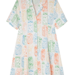 Vestido corto camisero juices - ECRU