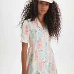 Vestido corto camisero juices - ECRU