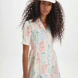 Vestido corto camisero juices - ECRU