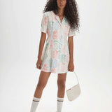 Vestido corto camisero juices - ECRU