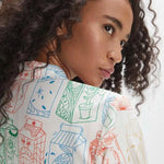 Vestido corto camisero juices - ECRU