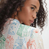 Vestido corto camisero juices - ECRU