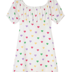 Vestido corto corazones - ECRU