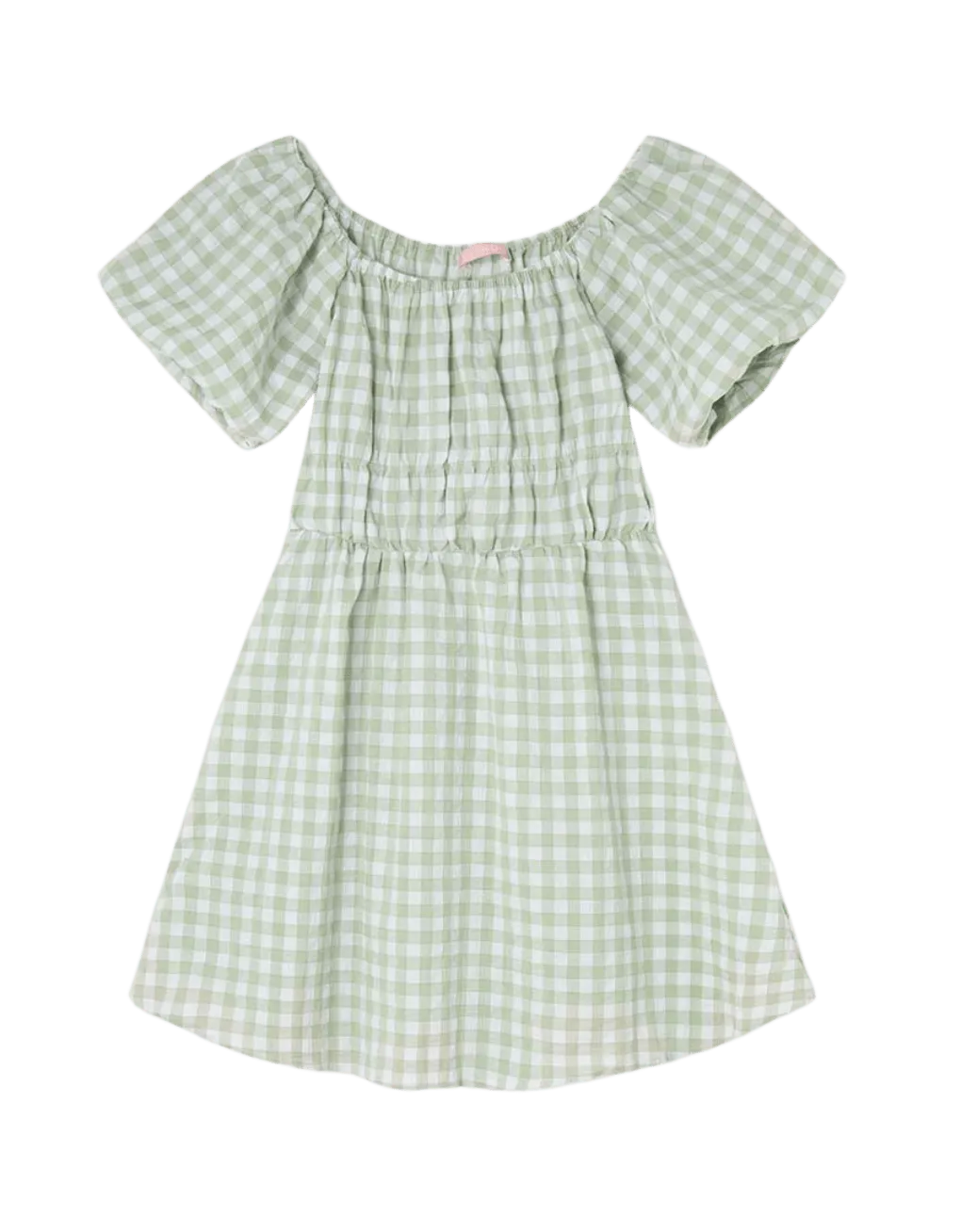 Vestido corto cuadros vichy - ECRU