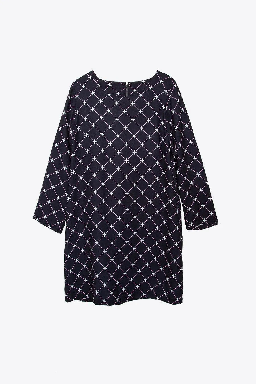 Vestido Corto Estrellas - ECRU