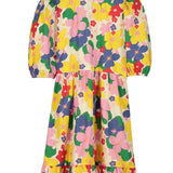 Vestido corto flores - ECRU