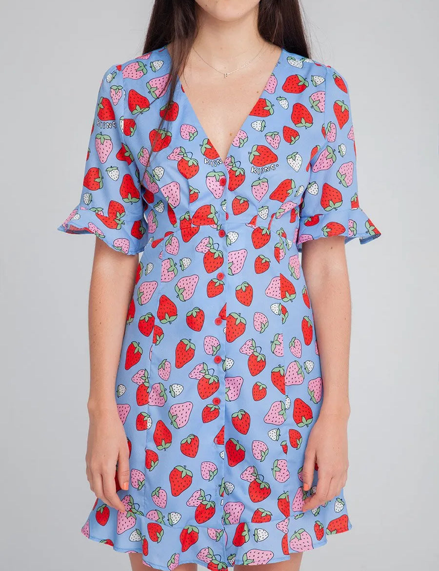 Vestido Corto Fresas - ECRU