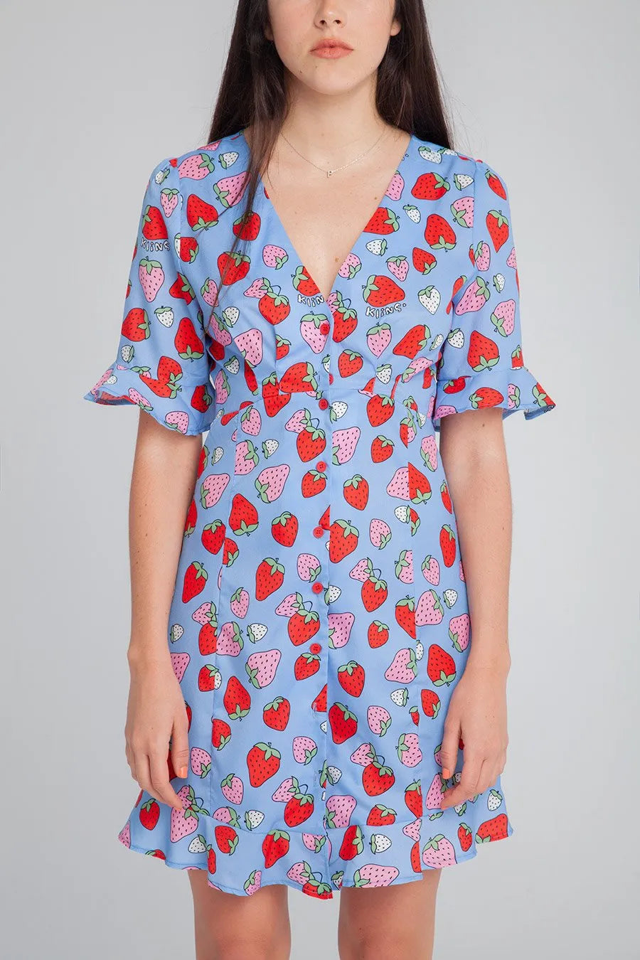 Vestido Corto Fresas - ECRU