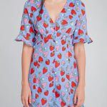 Vestido Corto Fresas - ECRU