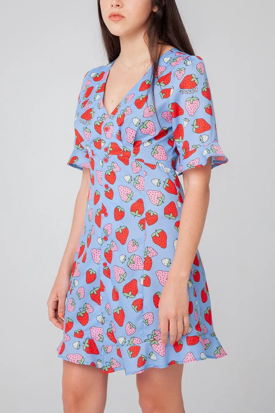Vestido Corto Fresas - ECRU