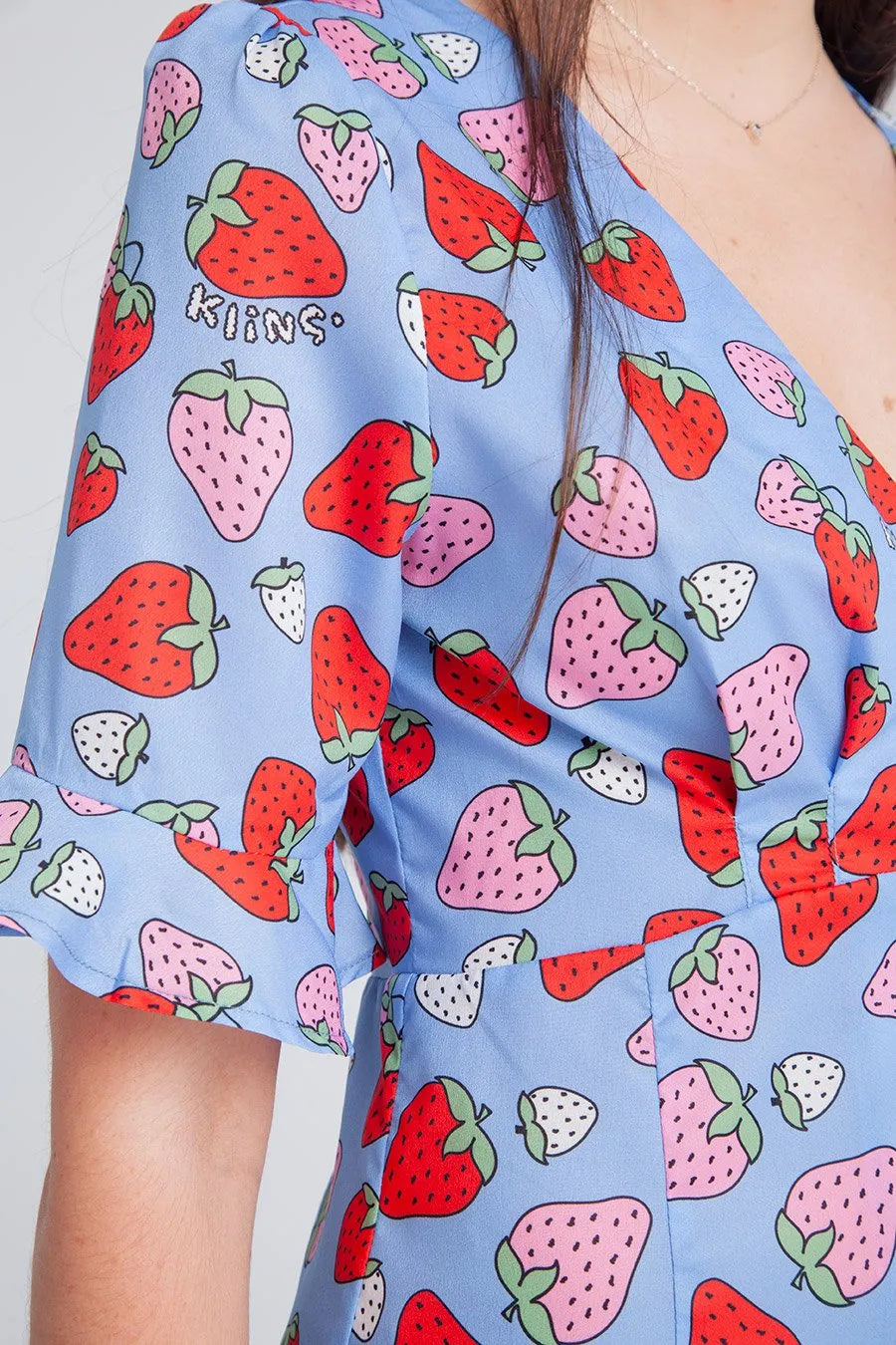 Vestido Corto Fresas - ECRU