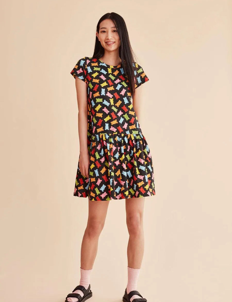 Vestido corto Gummies - ECRU