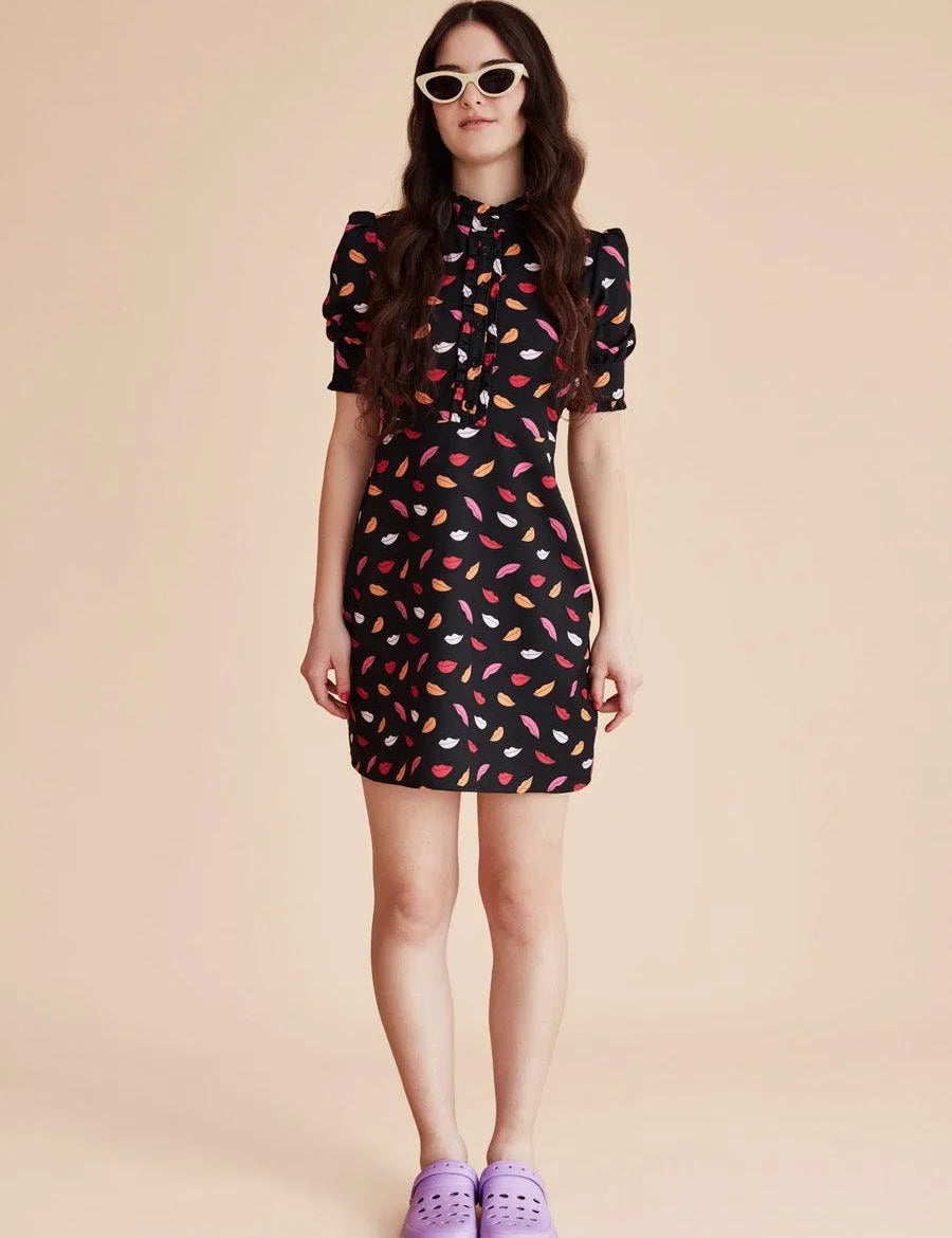 Vestido corto labios - ECRU