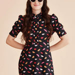 Vestido corto labios - ECRU