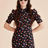 Vestido corto labios - ECRU