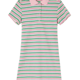 Vestido corto polo rayas - ECRU